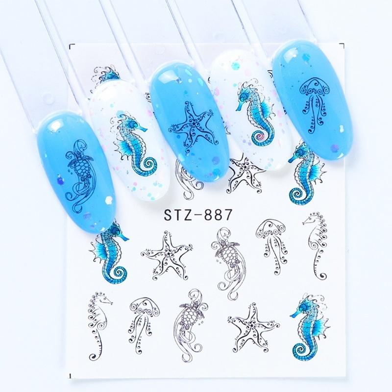 Sea horse Star fish Nail Decal STZ887