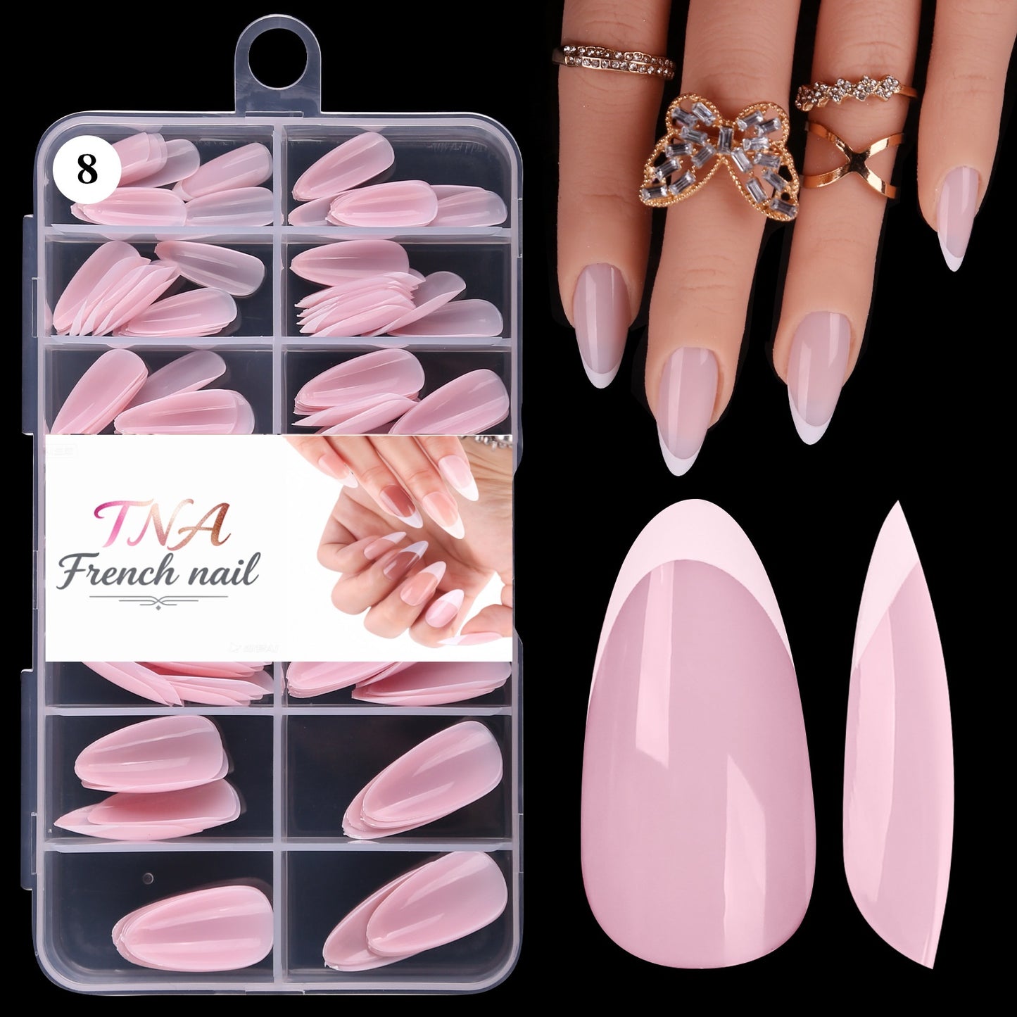 Press On French Tips 120pcs