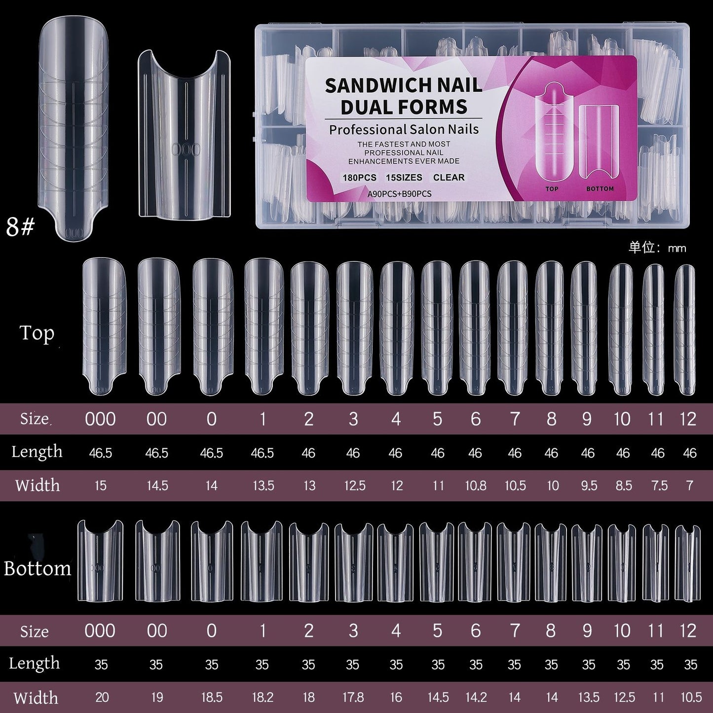 Sandwich Nail Dual Form 180pcs