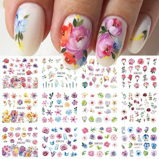 Floral Nail art decal