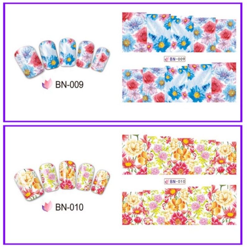 Flower Nail Decal Range BN001-12