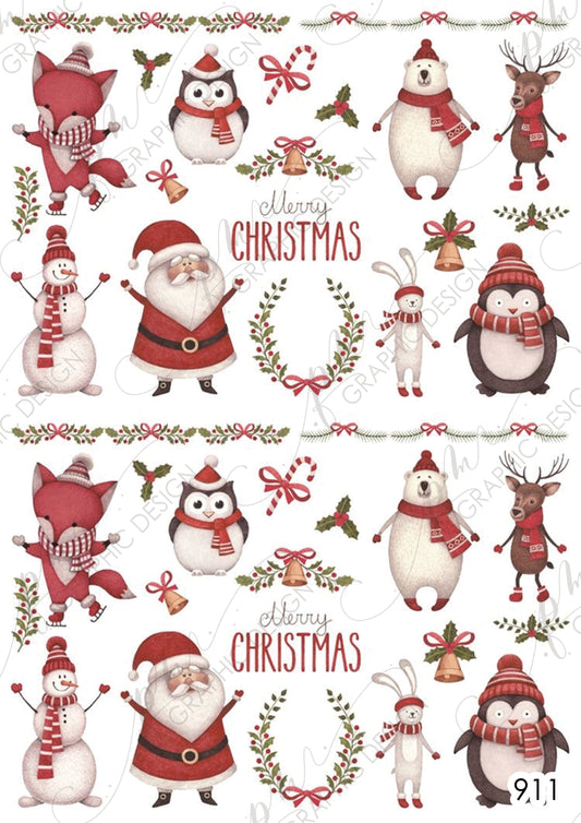 Christmas Nail Art Decal PM911