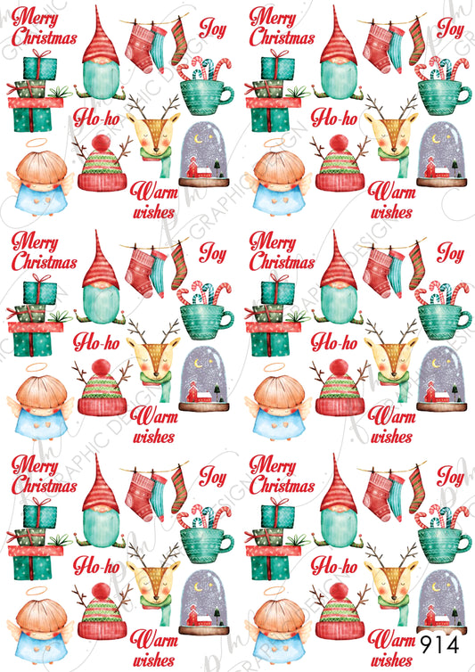 Christmas Nail Art Decal PM914