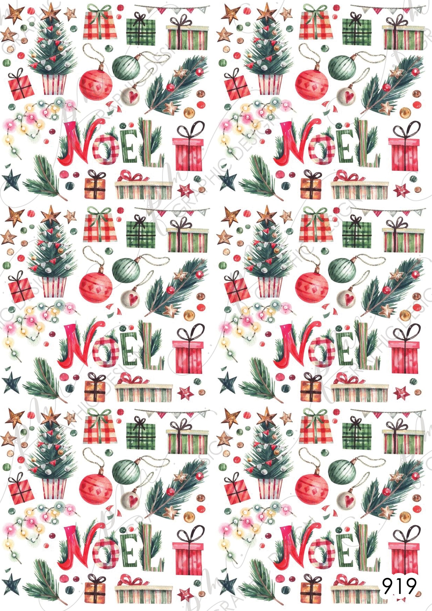 Christmas Nail Art Decal PM919