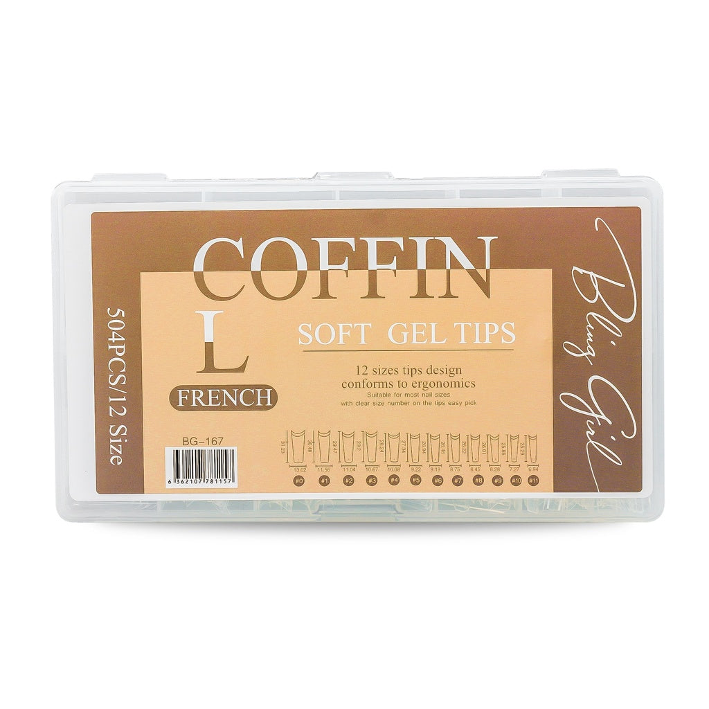 Coffin Soft Gel Tips Large French