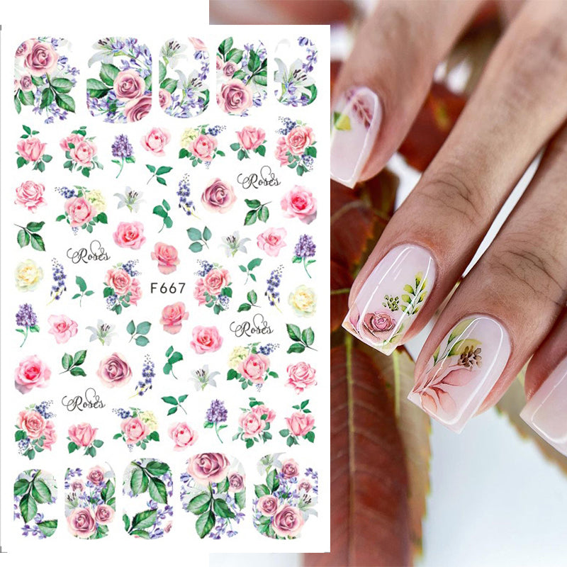 Flower Nail Sticker F667