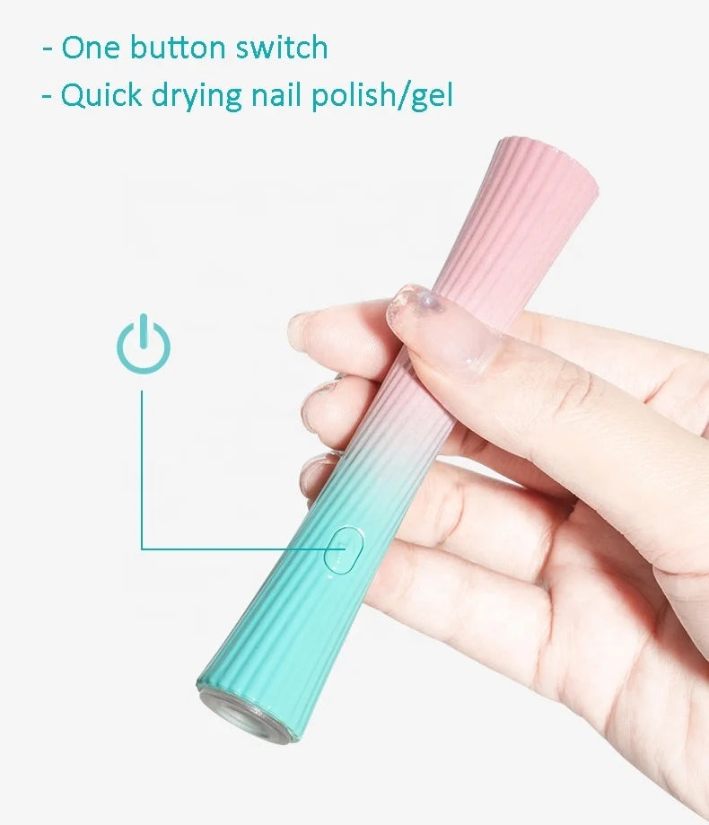 10x Rechargeable Nail Lamp Handheld UV Light For Gel Nails Mini Nail Light
