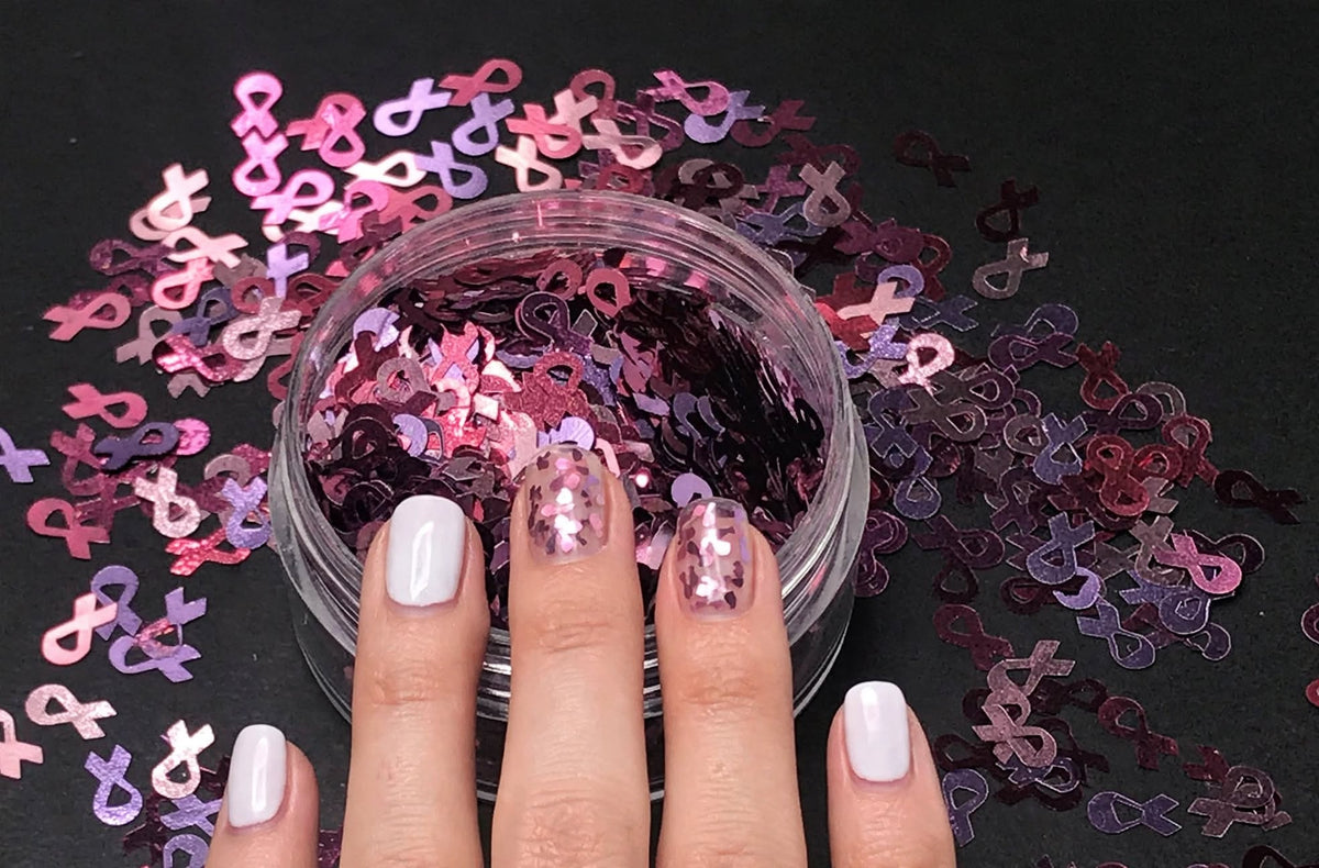 Cancer Awareness Ribbon Sequin 3g Jars
