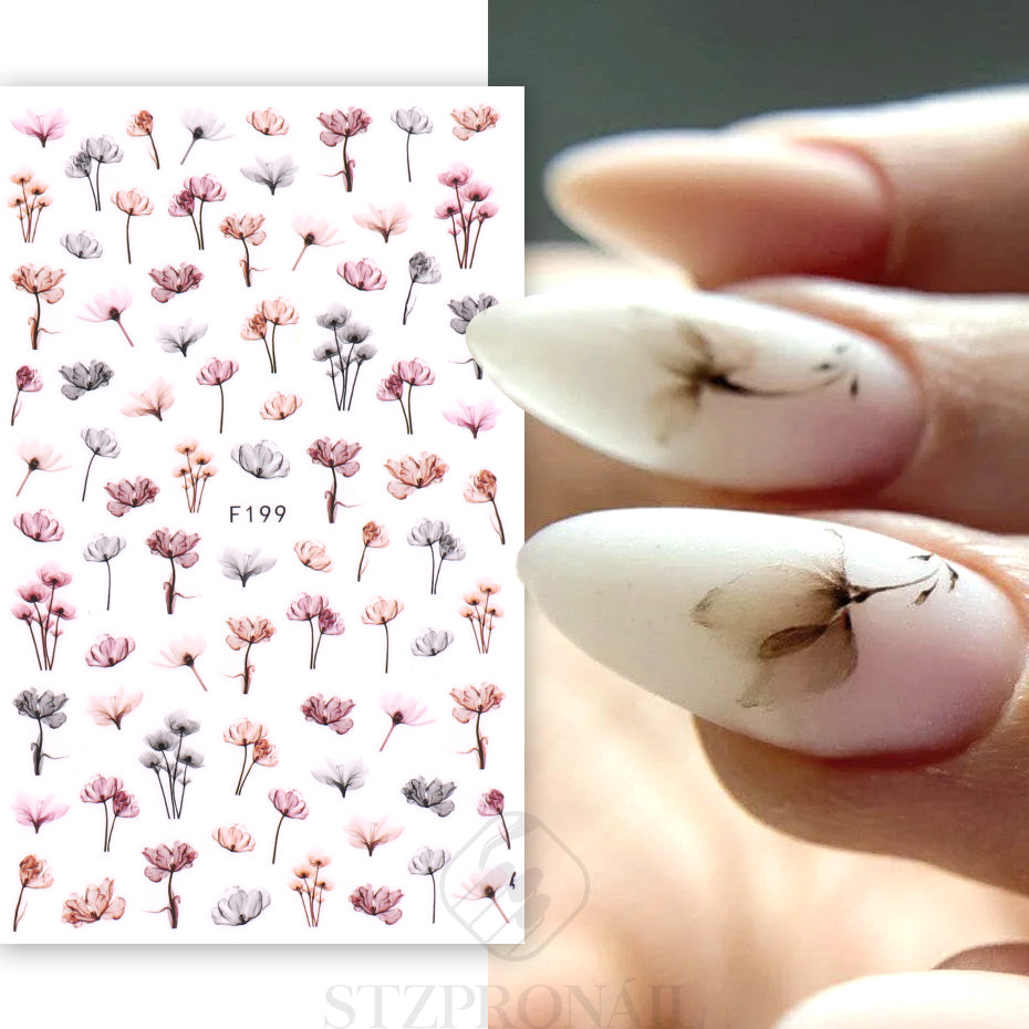 Flower Nail Sticker F199