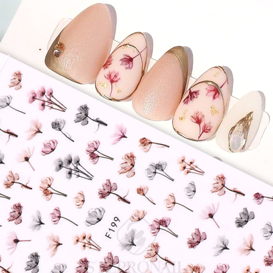 Flower Nail Sticker F199