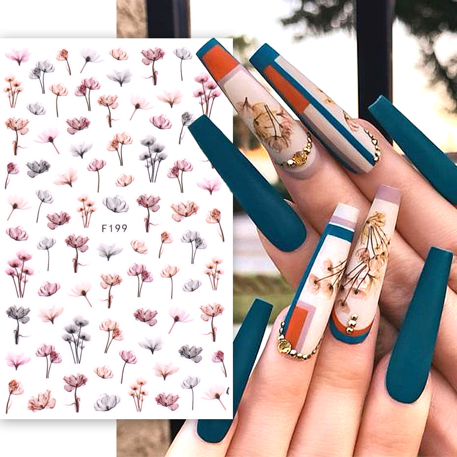 Flower Nail Sticker F199