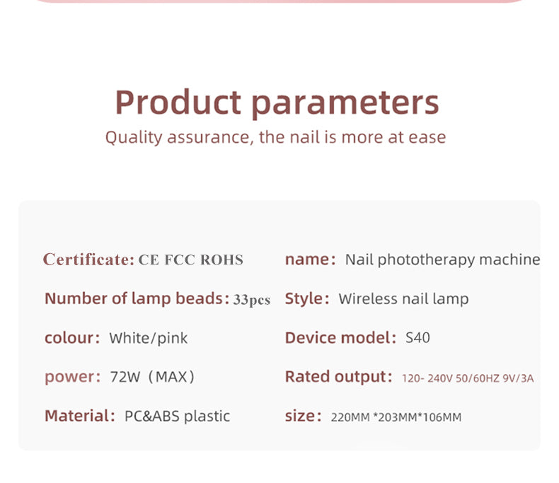 S40 Rechargeable Nail Lamp