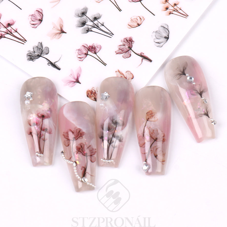 Flower Nail Sticker F199