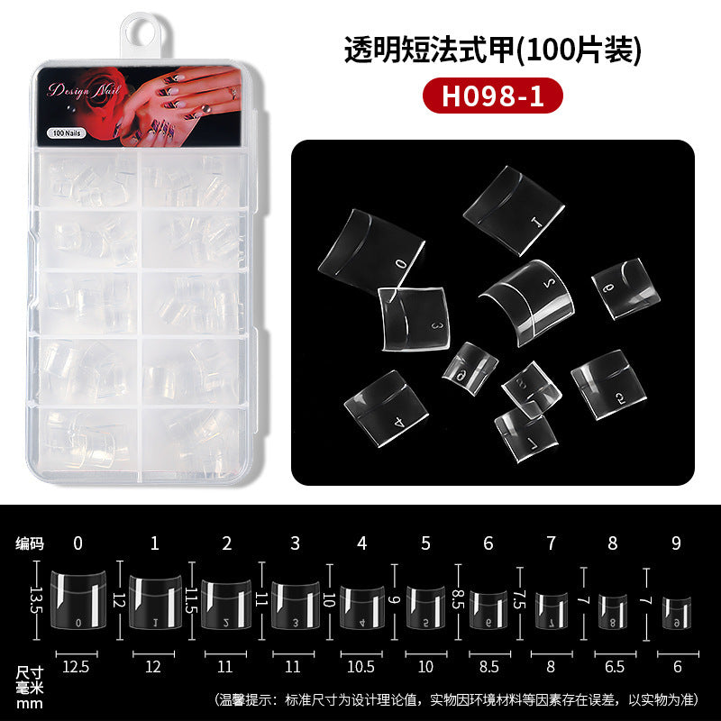 Short French Tips Clear 100PCS