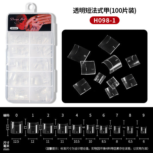 Short French Tips Clear 100PCS