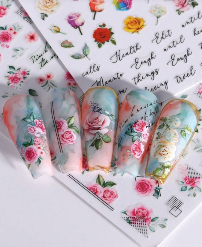 Flower Nail Sticker F676