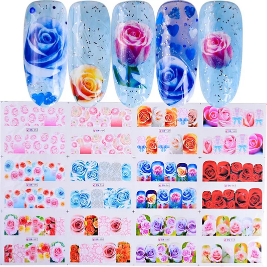 Rose Floral Nail Art Decal
