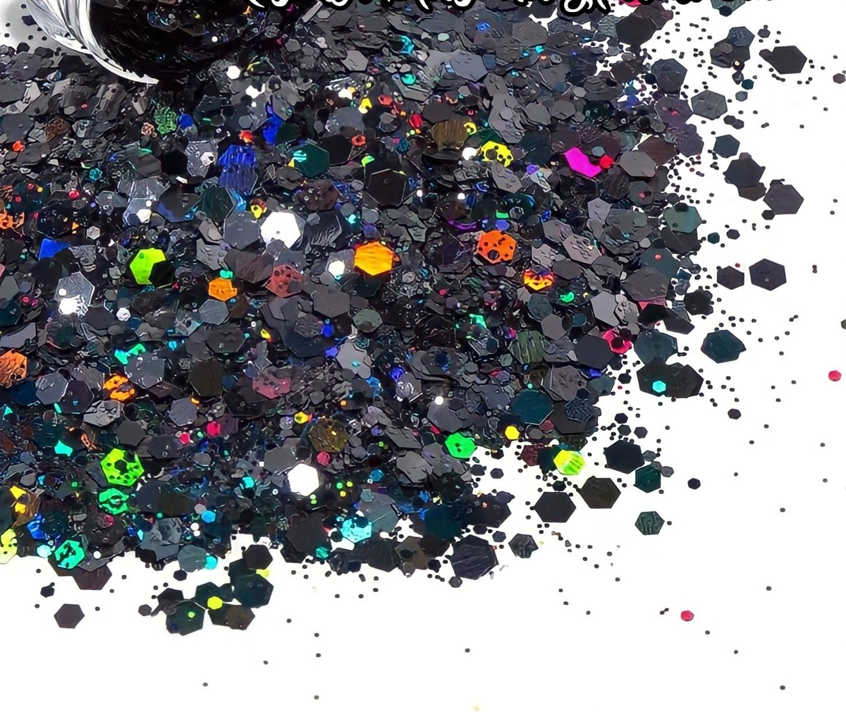 Black Holographic Chunky Glitter