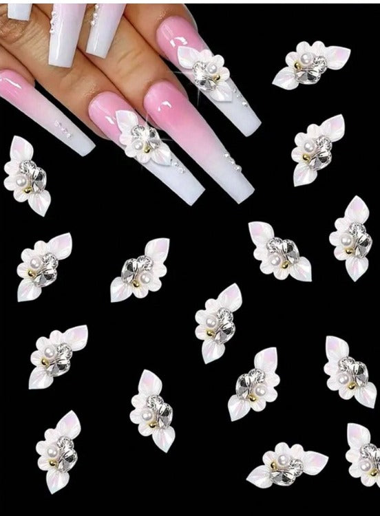 Aurora Side Flower Nail Art Charms 3D Acrylic Flowers 1pcs