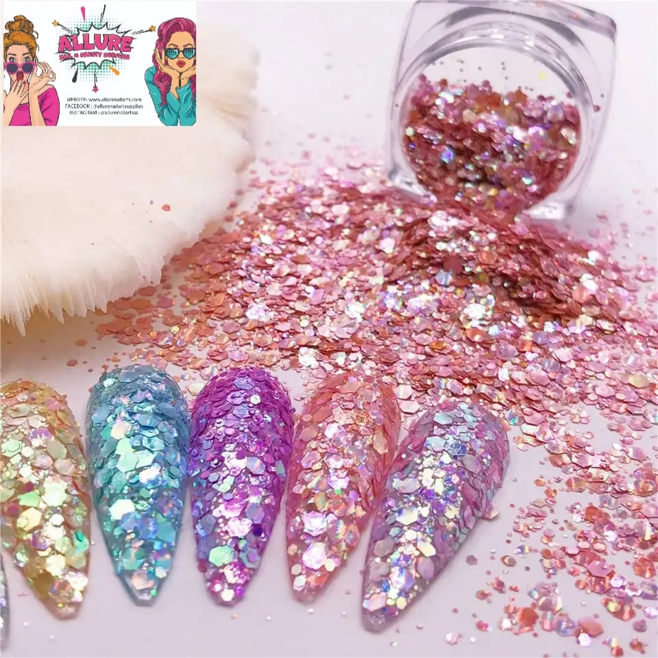 Cat eye Chunky Glitter 12pcs set