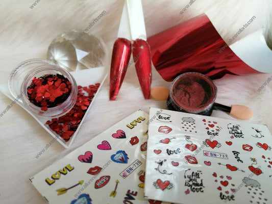 Valentine Nail Art Combo