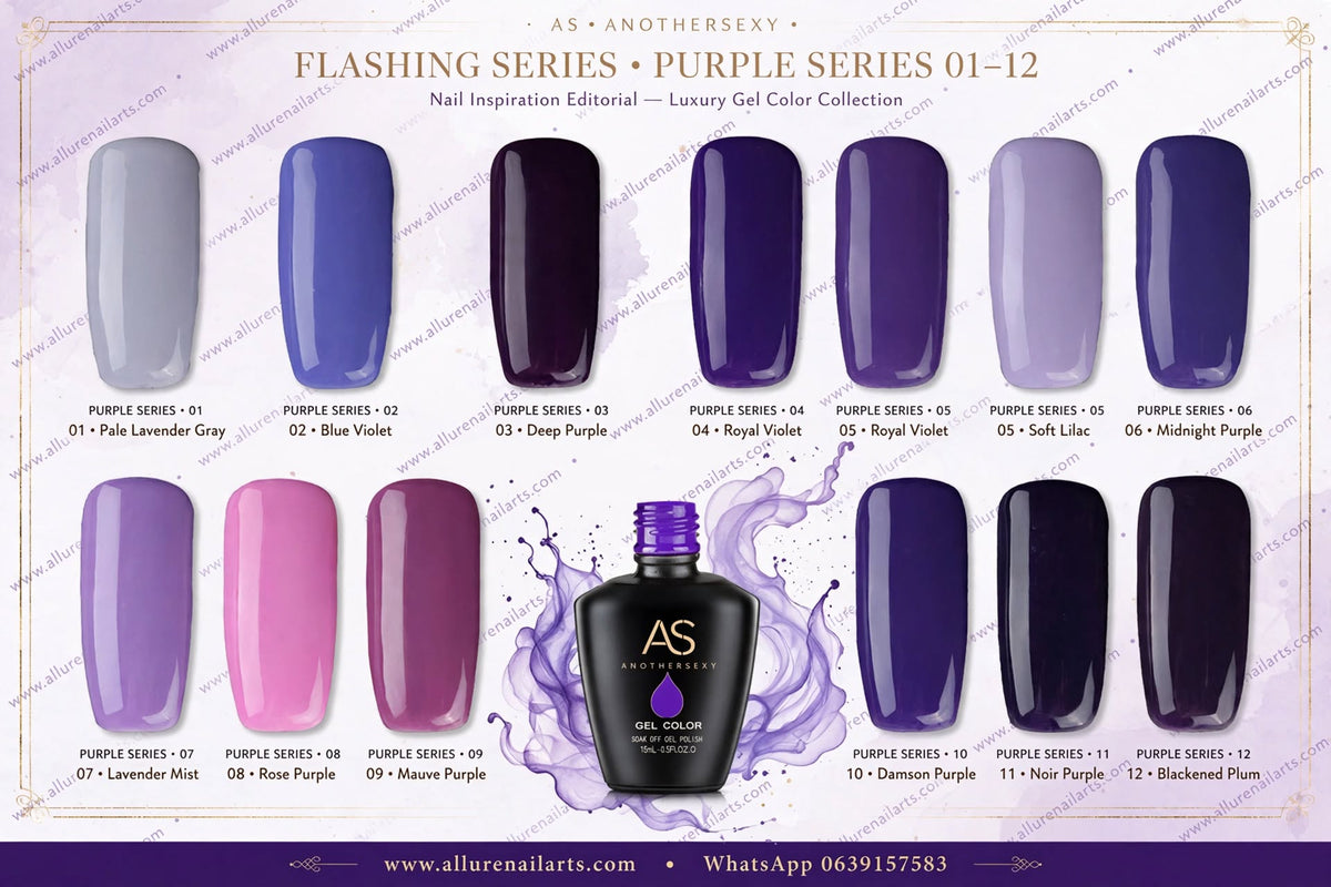 AS UV/LED Gel Polish 15ml - Purple Series 6pcs
