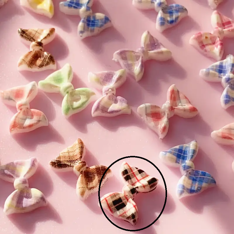 Bow Resin Nail Art Decoration 2pcs