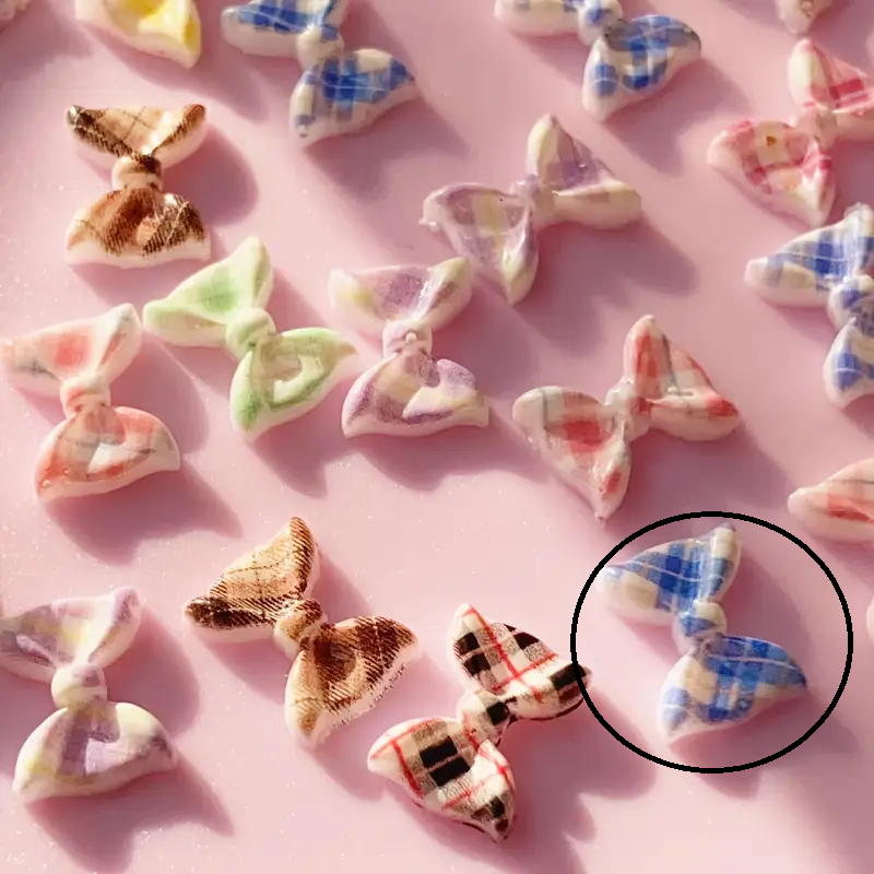 Bow Resin Nail Art Decoration 2pcs