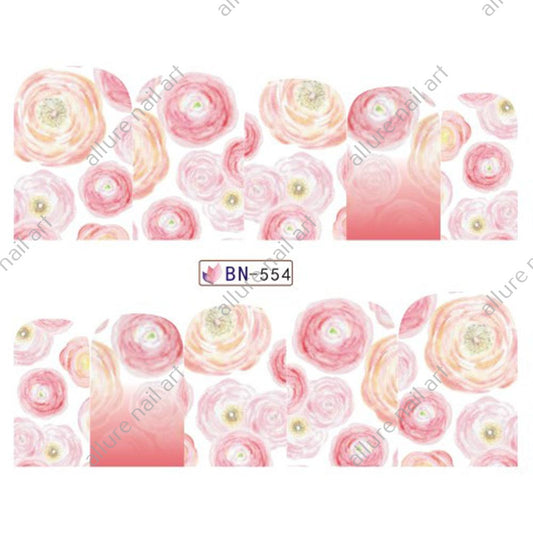 Rose Floral Nail Art Decal BN554