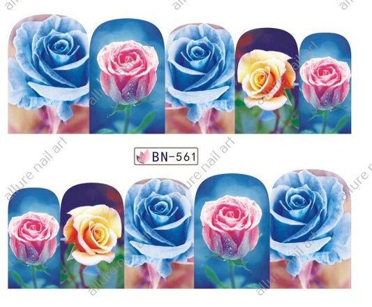 Rose Floral Nail Art Decal BN561