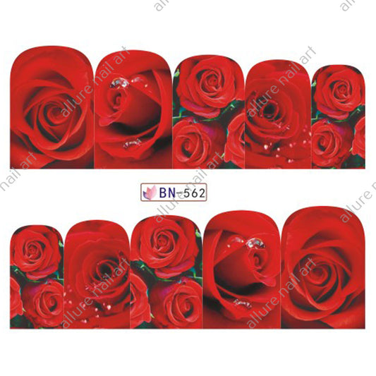 Rose Floral Nail Art Decal BN562
