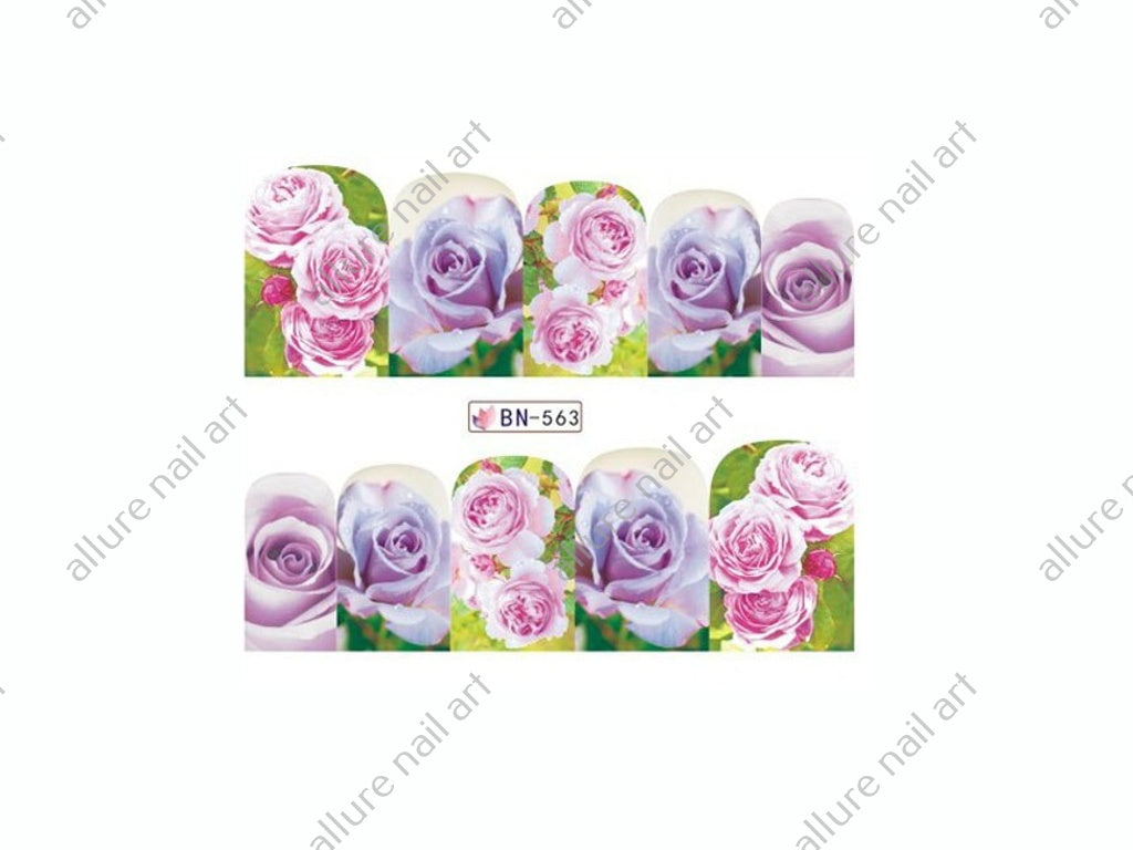 Rose Floral Nail Art Decal BN563