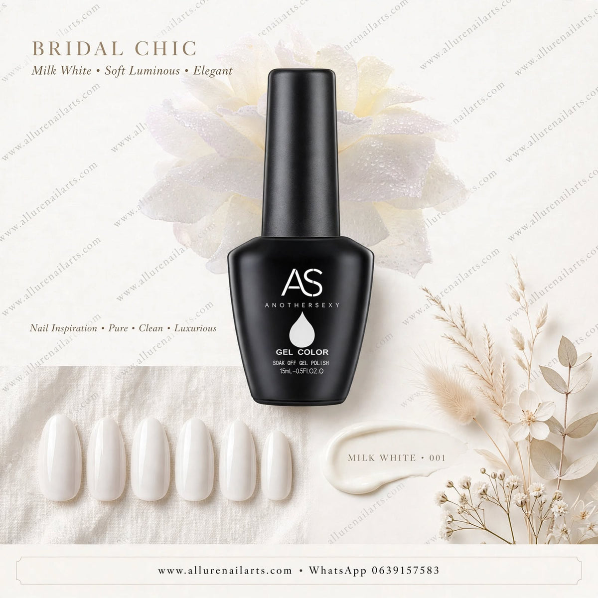AS UV/LED  Polish gel 15ml - Basics Range 6pcs