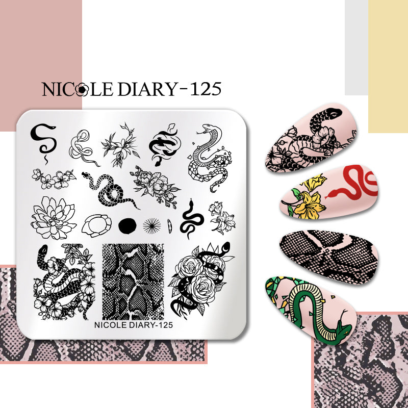 Nicole Diary Animal Print Snake Stamping Plate ND125
