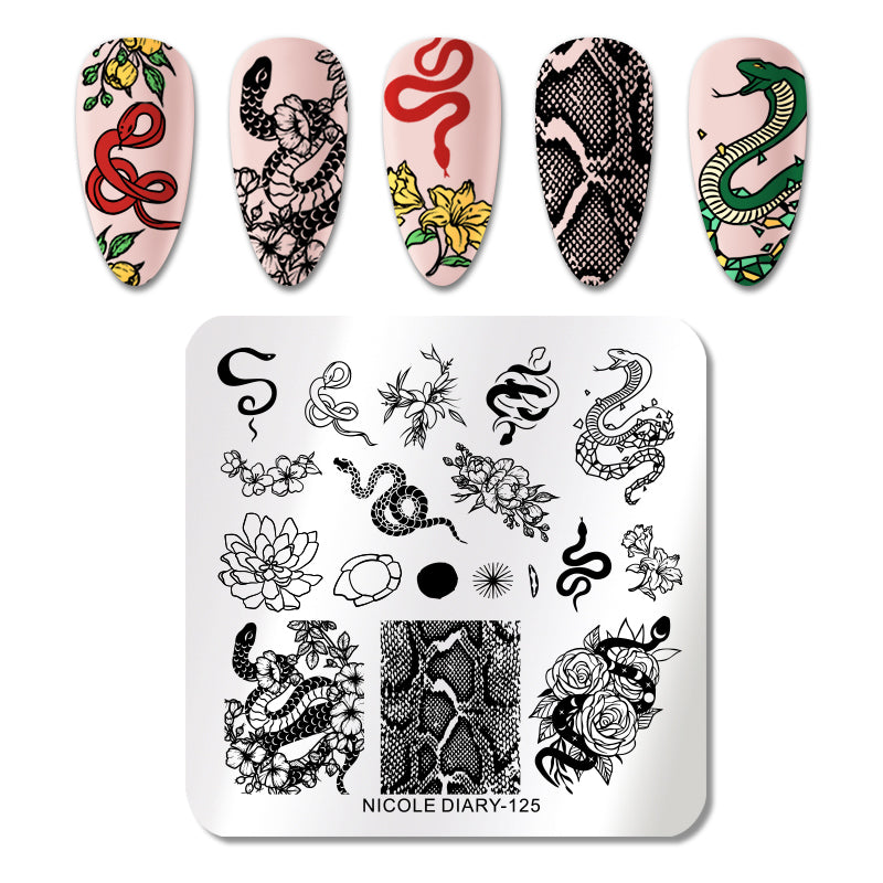 Nicole Diary Animal Print Snake Stamping Plate ND125