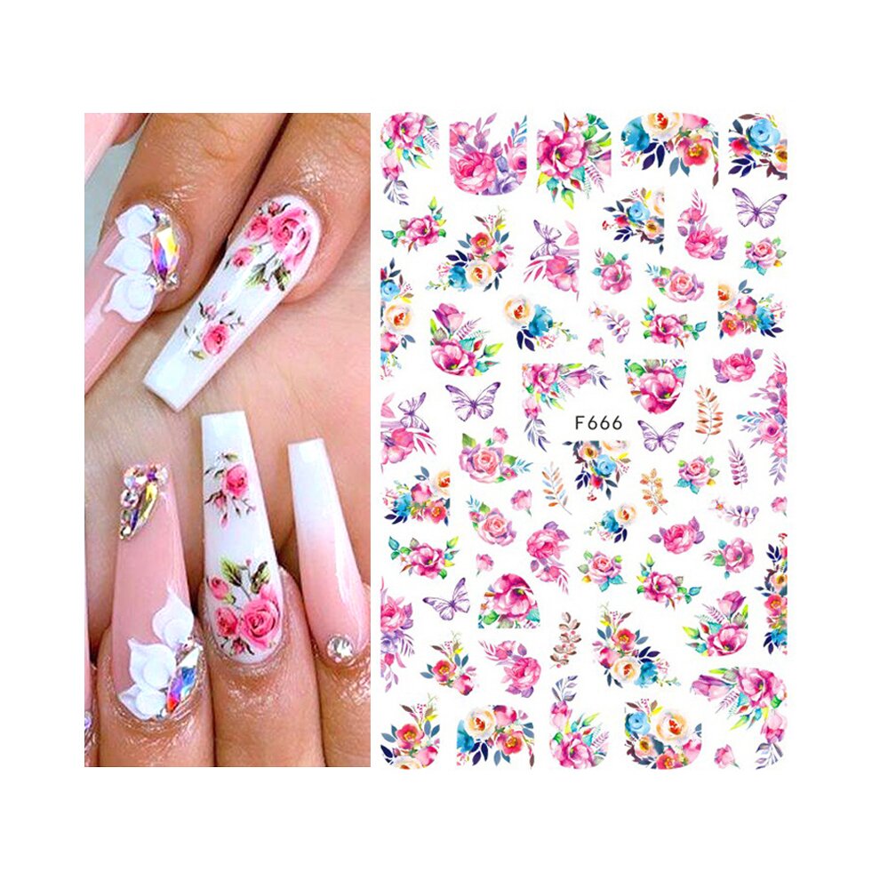Flower Nail Sticker F666