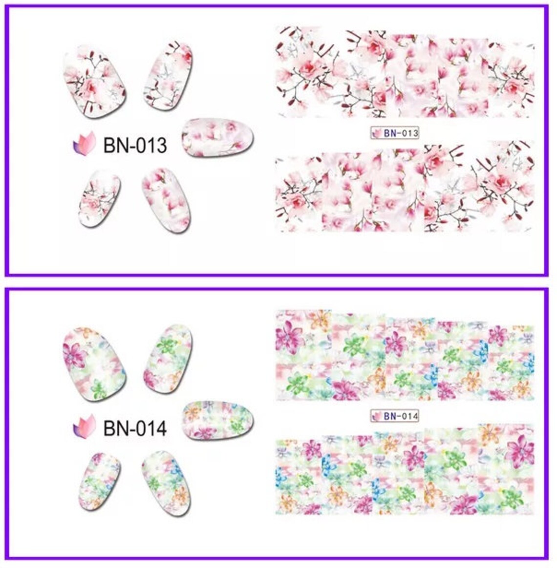 Flower Nail Decal Range BN013-24