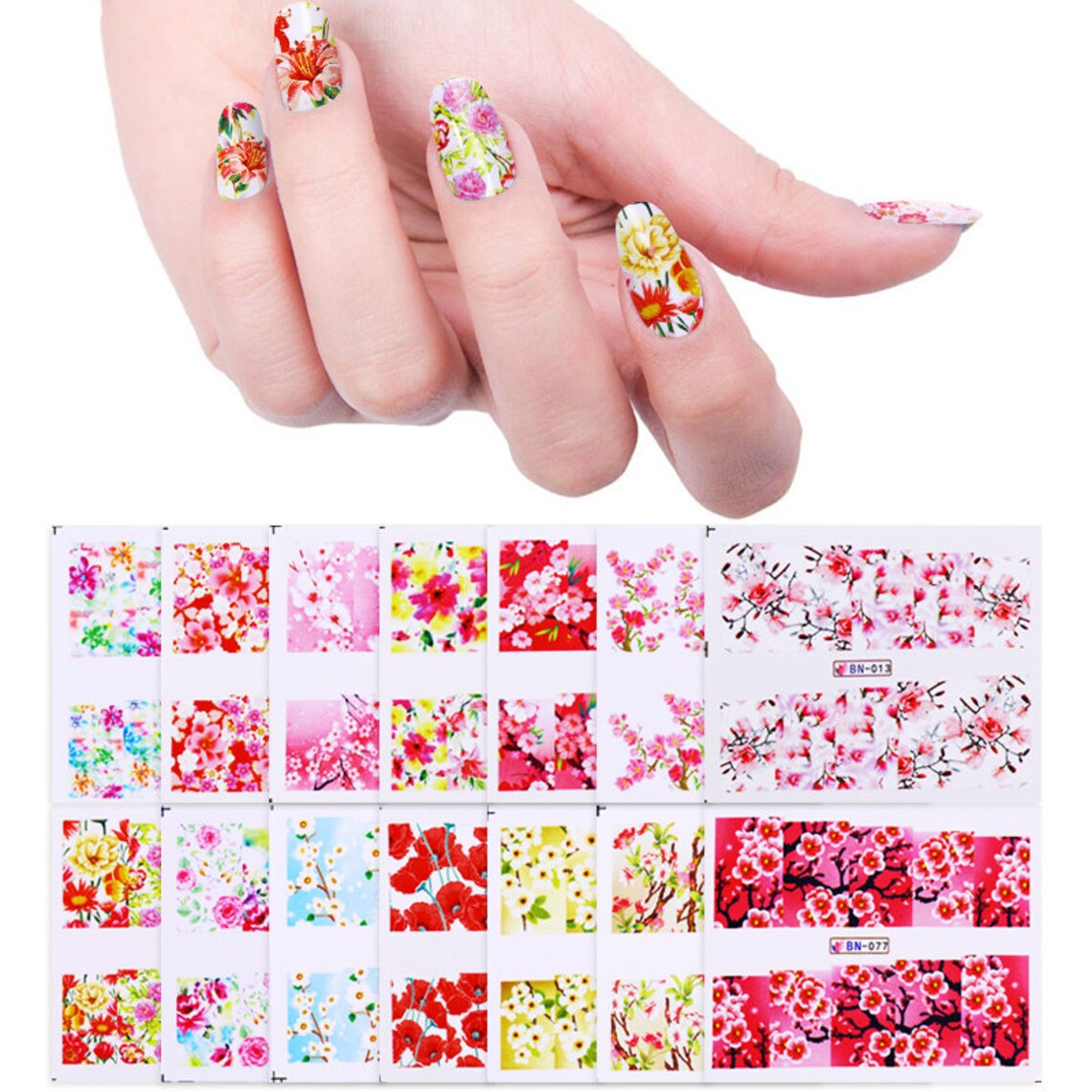 Flower Nail Decal Range BN013-24