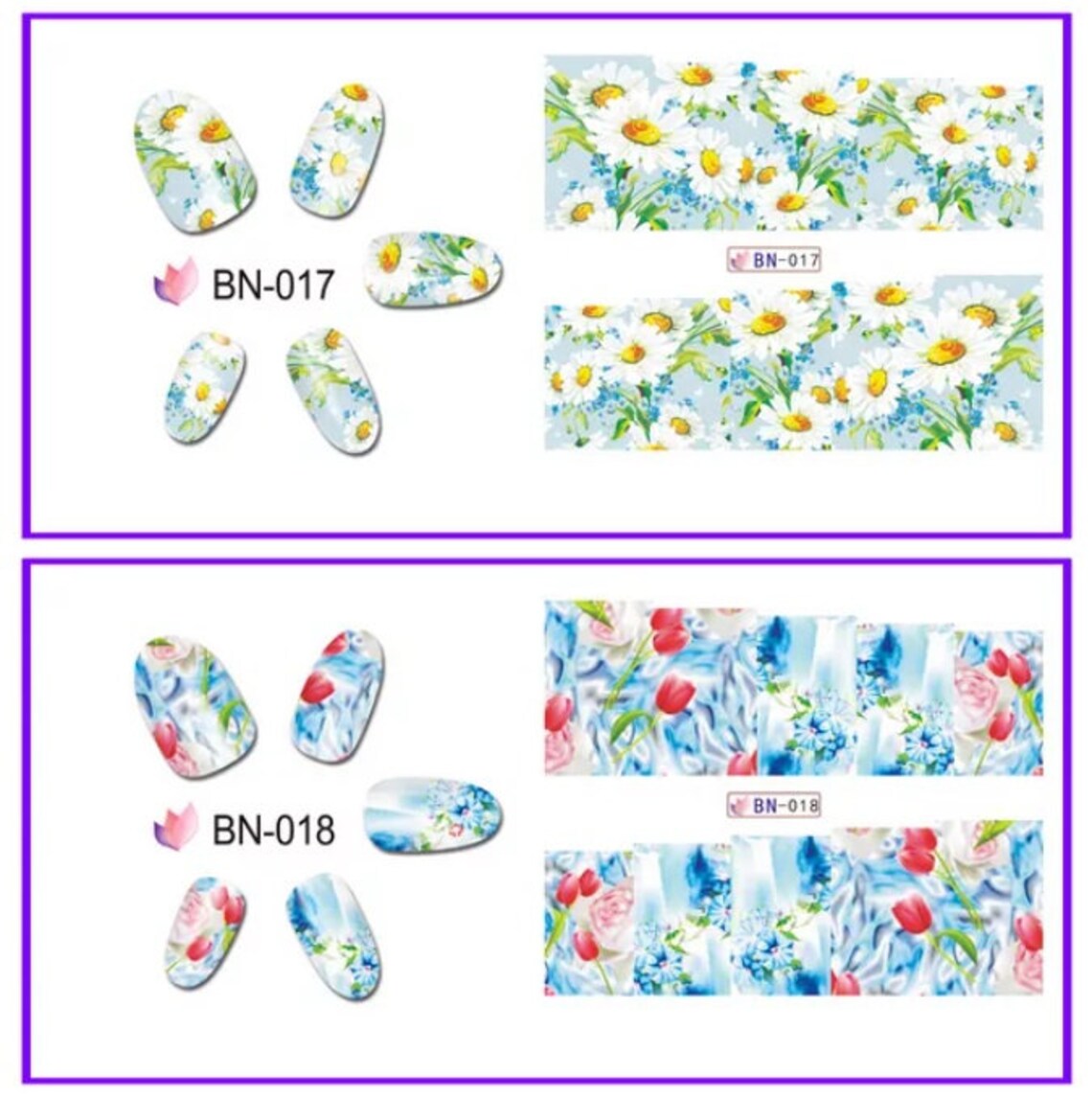 Flower Nail Decal Range BN013-24