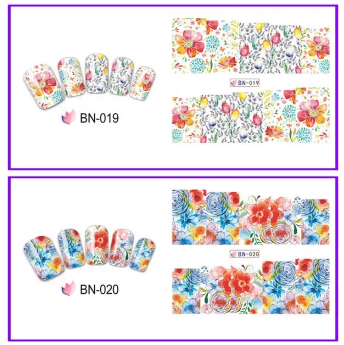 Flower Nail Decal Range BN013-24