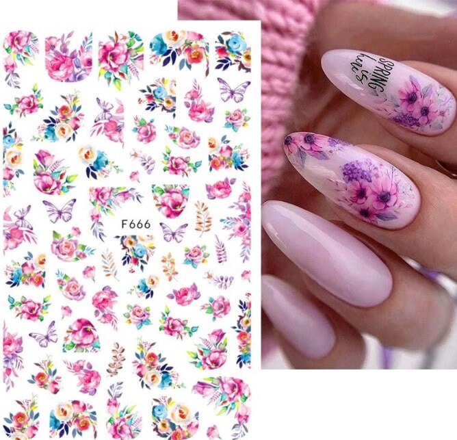 Flower Nail Sticker F666