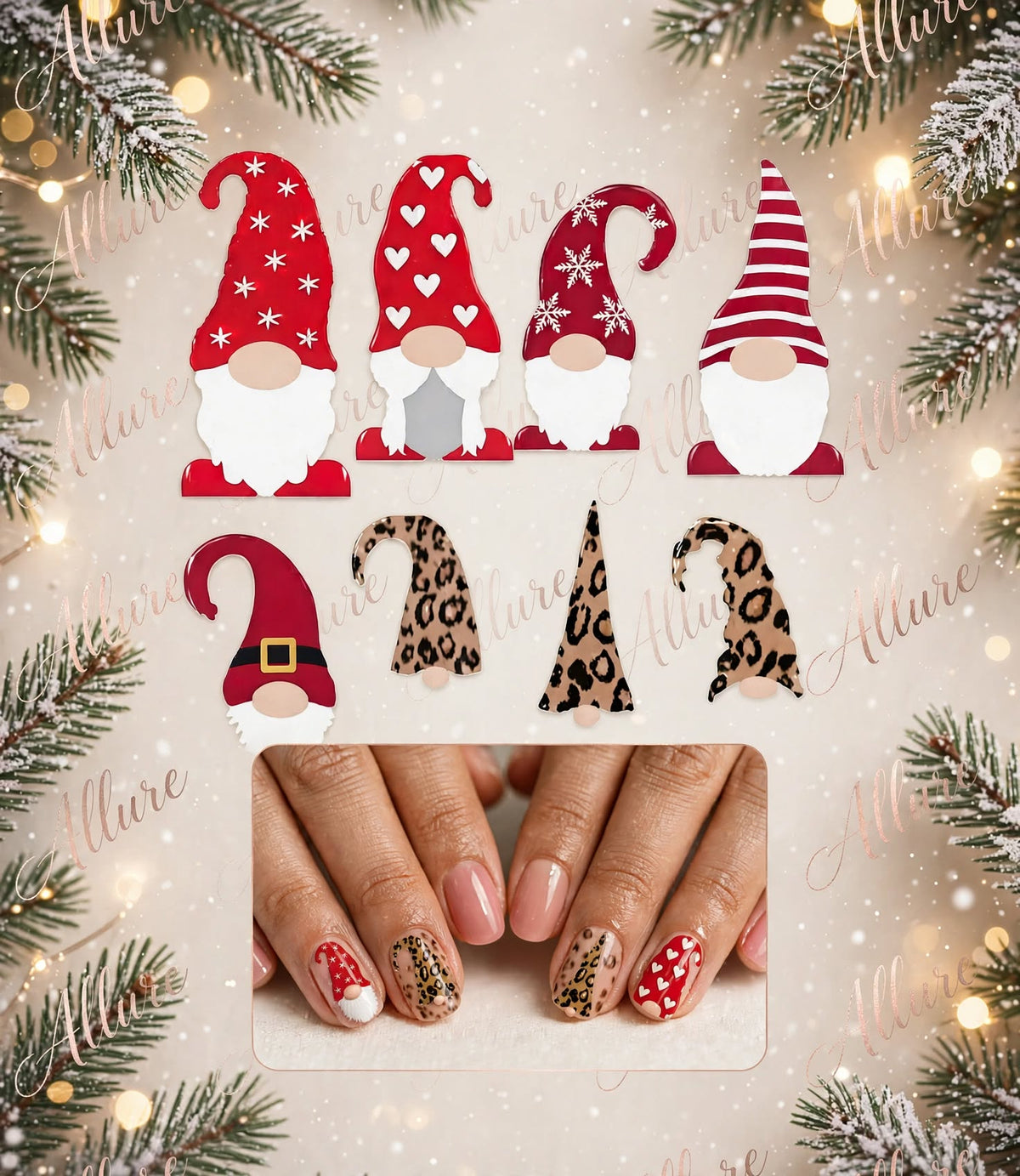Gnome Christmas Nail Art Decal