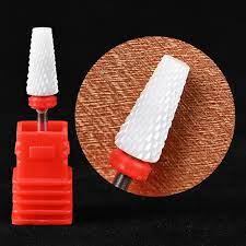 Ceramic Nail Drill Bit Umbrella Tapered Red – Grit: F (fine) 3/32″