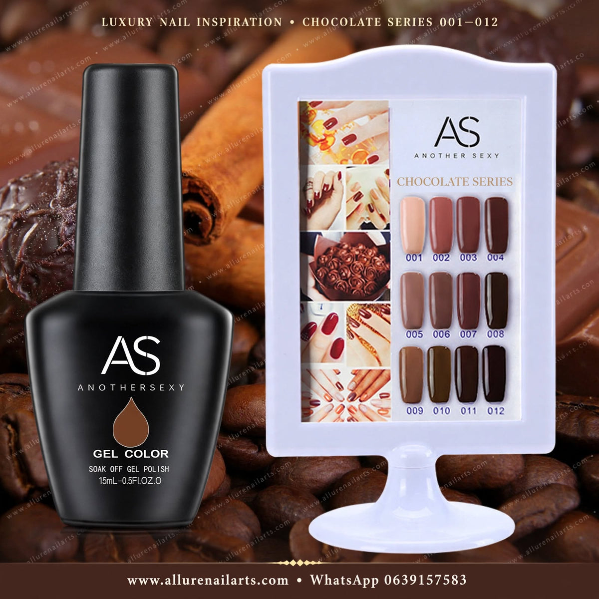 AS UV/LED Gel Polish 15ml - Brown Series 6 pcs