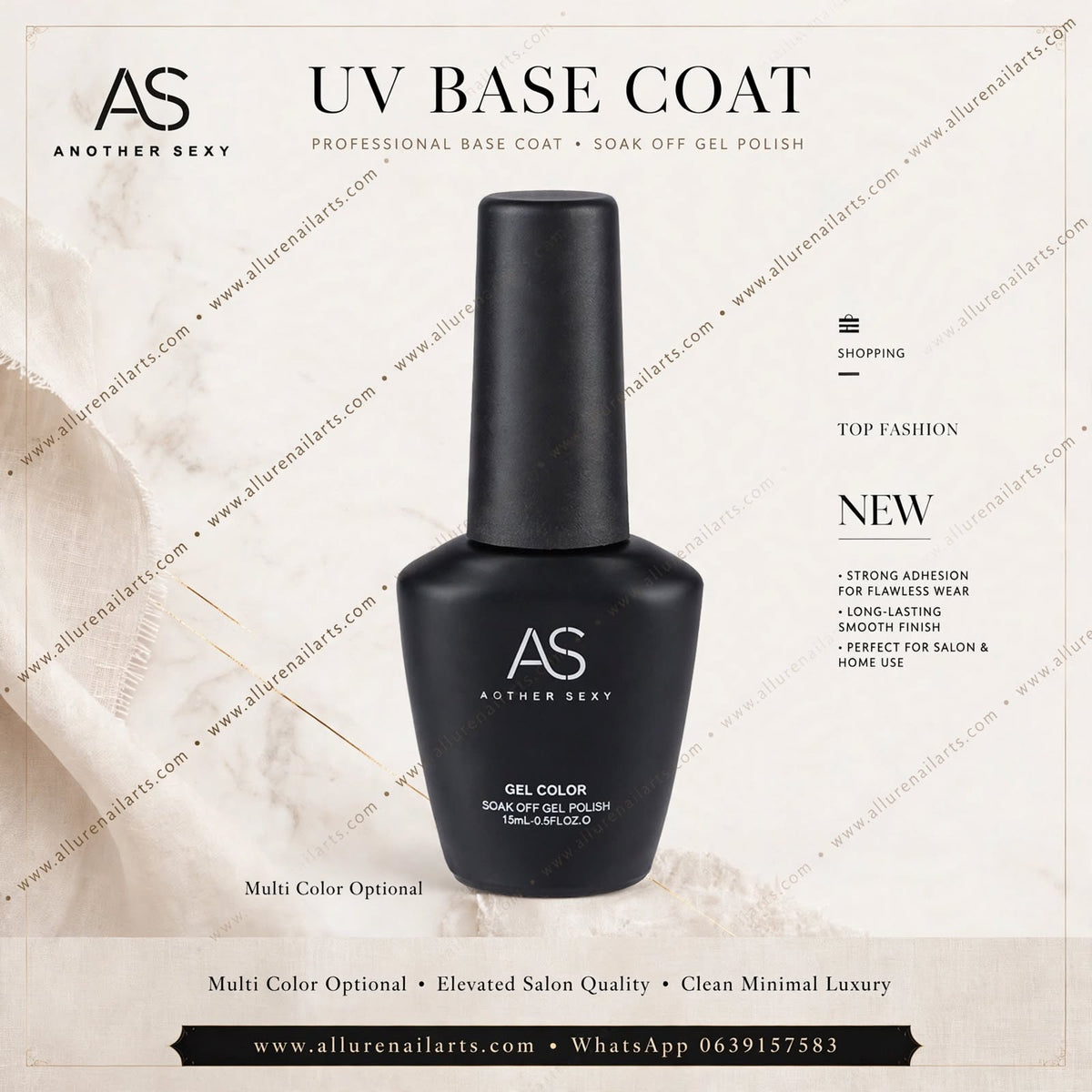 AS UV/LED  Polish gel 15ml - Basics Range 6pcs