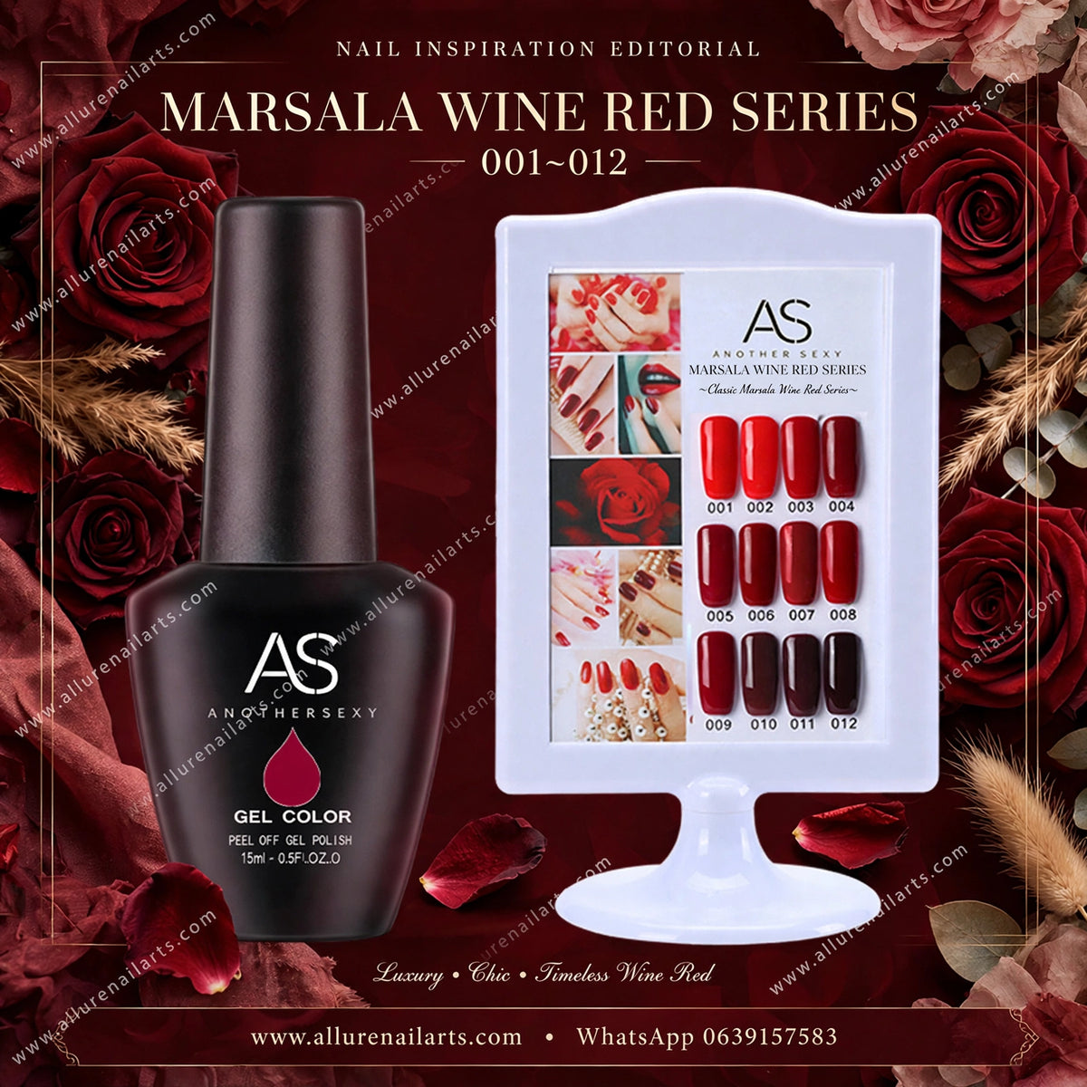 AS UV/LED Gel Polish 15ml - Red Wine Series 6pcs