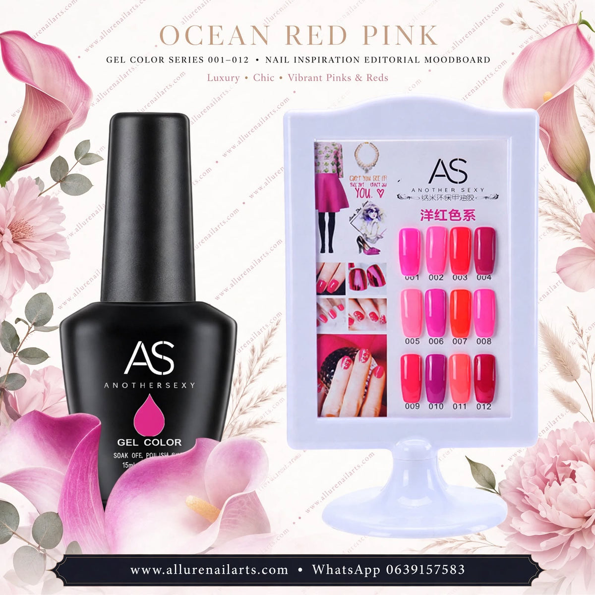 AS UV/LED Gel Polish 15ml - Pink Series 6pcs