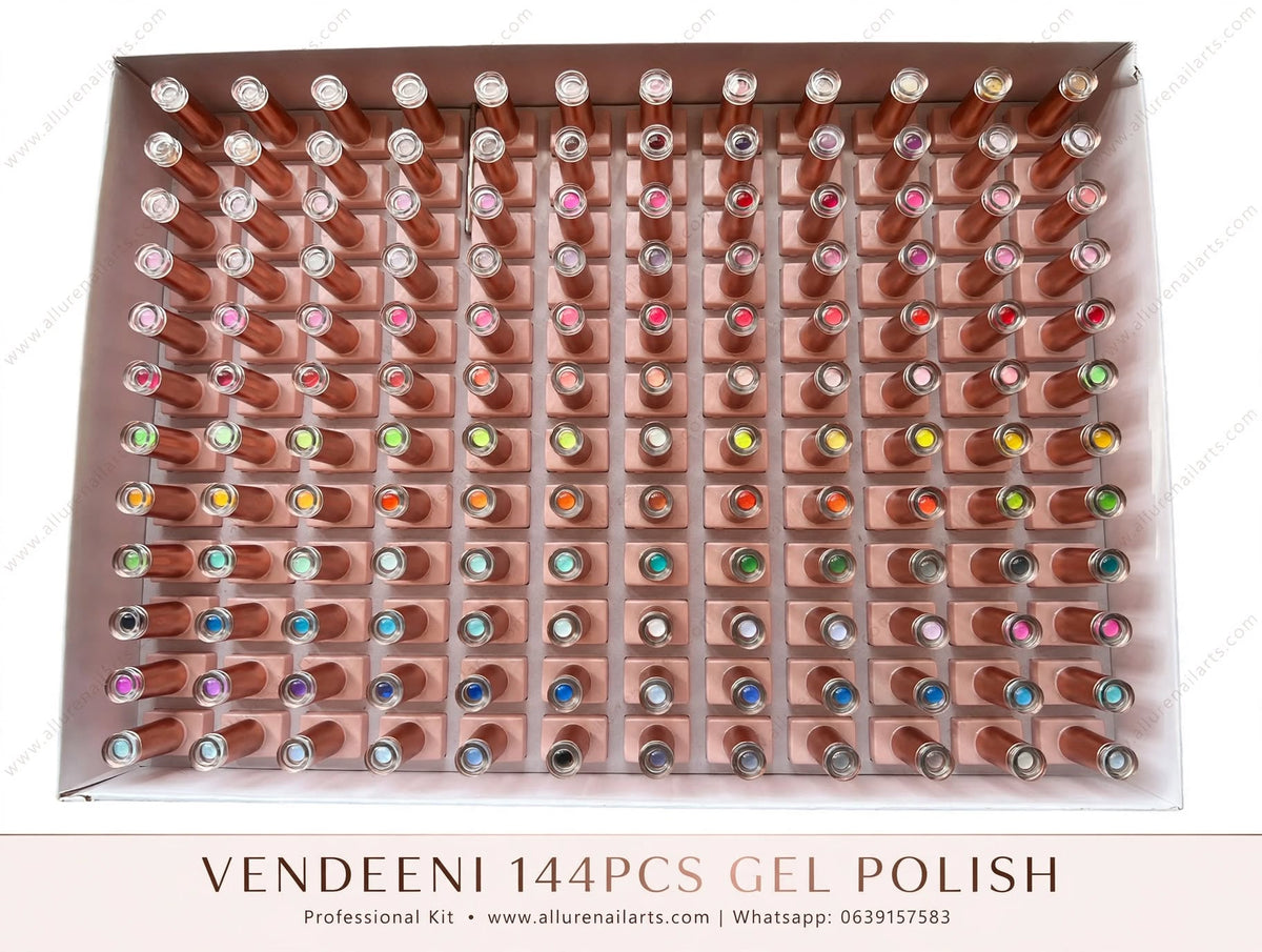 Vendeeni 144 colors Gel Polish set with a color chart