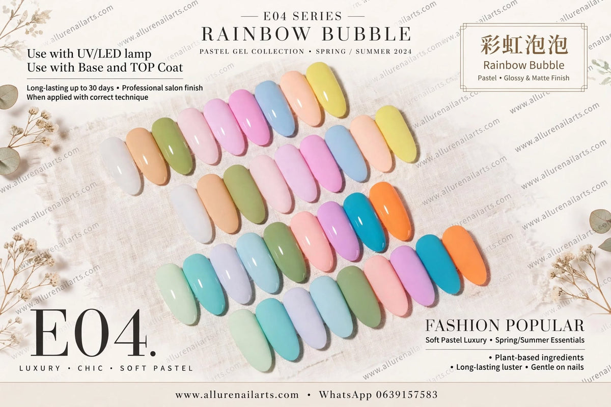 AS UV/LED Gel Polish 15ml - Rainbow Bubbles 6pcs set