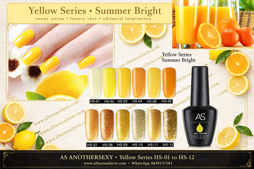 AS UV/LED Gel Polish 15ml - Yellow Series 6pcs